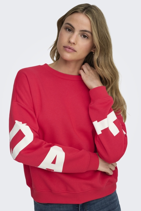 Only rode dames sweater | Model vooraanzicht