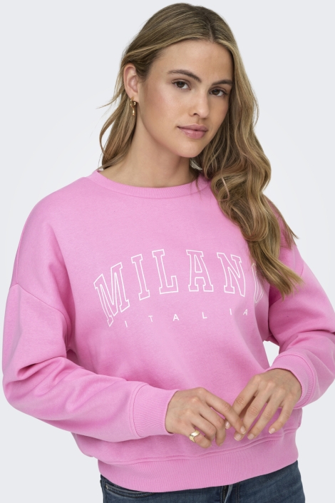 Only roze dames sweater | Model vooraanzicht