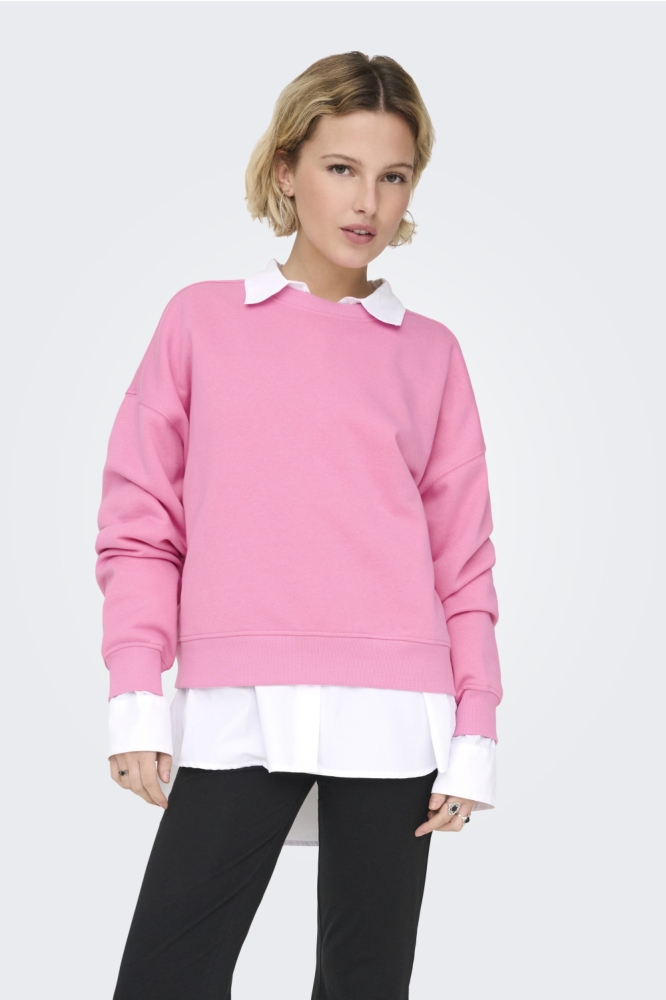 Only roze dames sweater | Model vooraanzicht