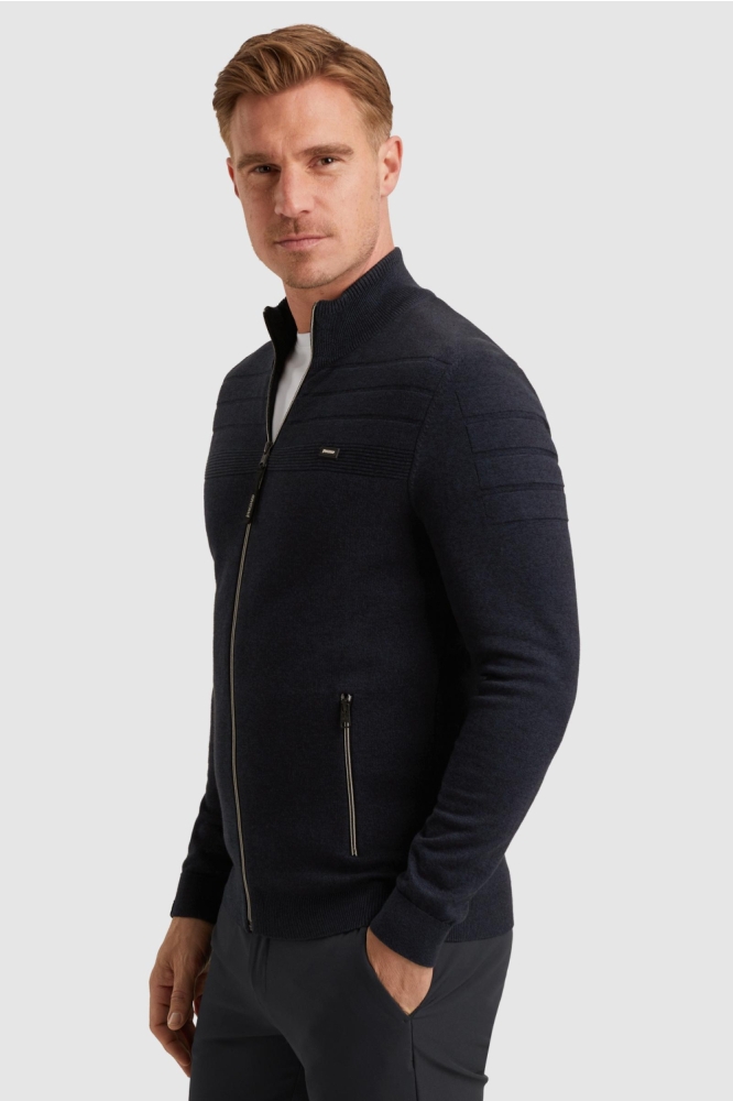 Vanguard blauwe heren vest | Model zijaanzicht
