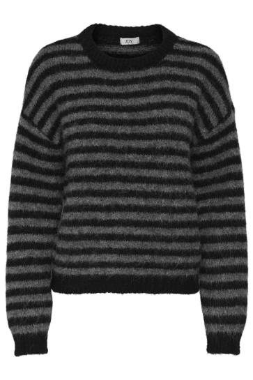 Jacqueline de Yong JDYZOEY LIFE L/S ON DROPSH PULL KNT 15355476 Black/Dark grey melange