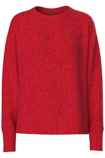 Pieces PCMALOU LS O-NECK CUTLINE KNIT NOOS 17156727 GOJI BERRY/MELANGE