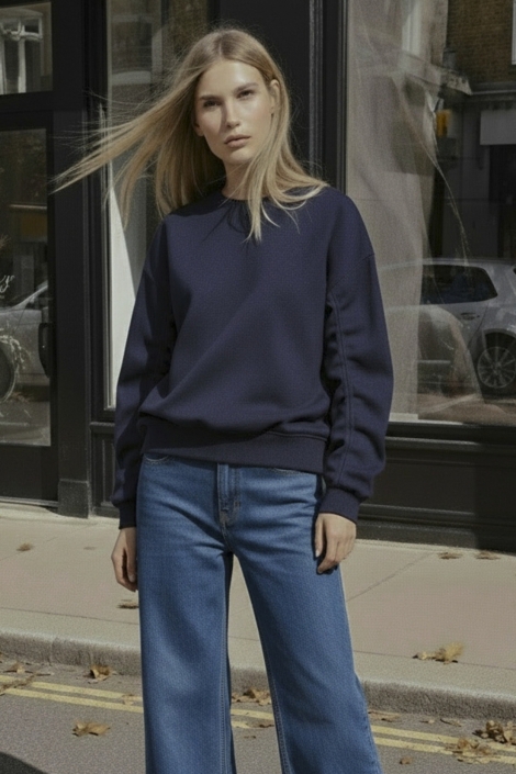 Hype Drop blauwe dames sweater | Model vooraanzicht