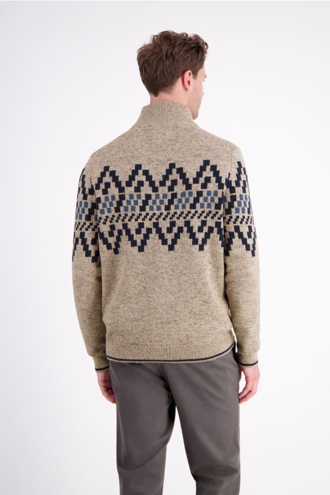 Lerros beige heren trui | Model achteraanzicht