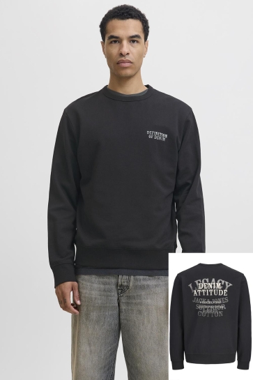 Jack & Jones JJEDETROIT SWEAT CREW NECK STYD AW2 12294470 BLACK
