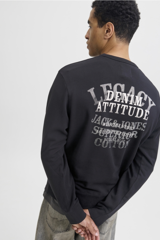 Jack & Jones zwarte heren trui | Model achteraanzicht
