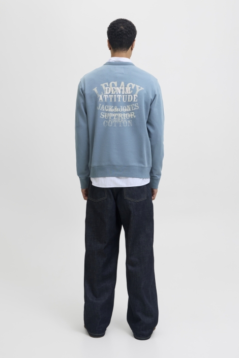 Jack & Jones blauwe heren sweater | Model achteraanzicht
