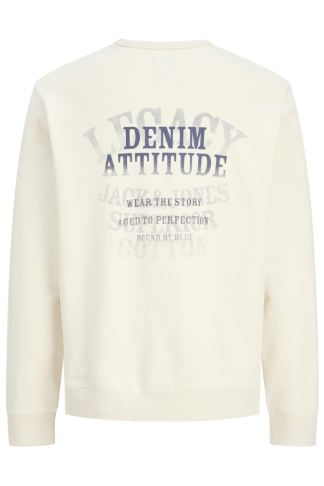 Jack & Jones ecru heren sweater | Achteraanzicht