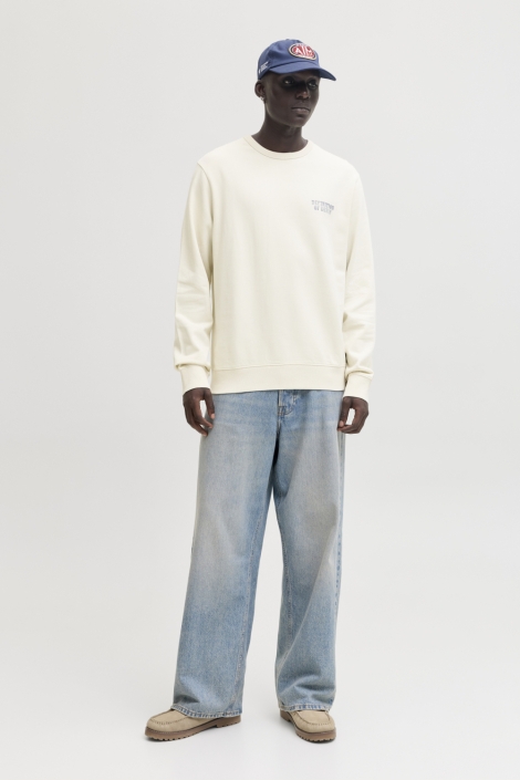 Jack & Jones ecru heren sweater | Model