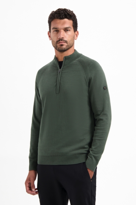 NO-EXCESS groene heren trui | Model vooraanzicht