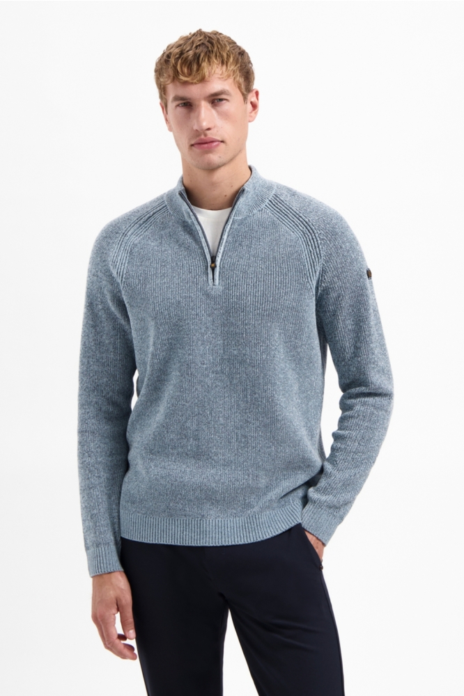 NO-EXCESS blauwe heren trui | Model vooraanzicht