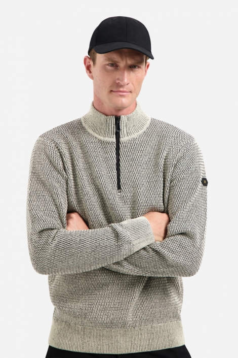 NO-EXCESS grijze heren trui | Model vooraanzicht