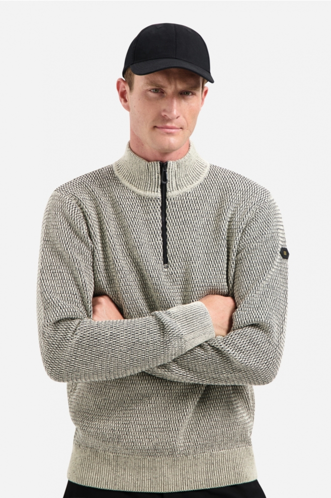 NO-EXCESS grijze heren trui | Model vooraanzicht