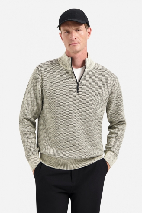 NO-EXCESS grijze heren trui | Model vooraanzicht