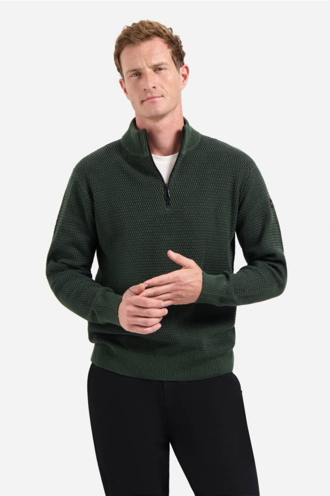 NO-EXCESS groene heren trui | Model vooraanzicht