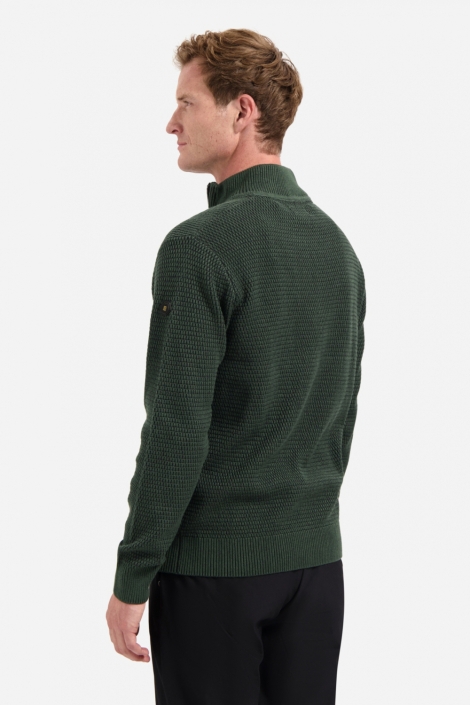 NO-EXCESS groene heren trui | Model achteraanzicht