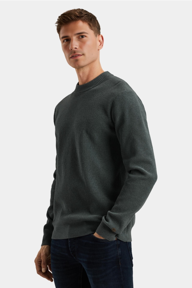Cast Iron blauwe heren trui | Model zijaanzicht