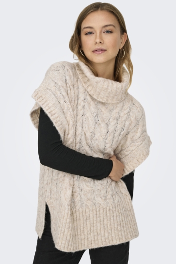 Only ONLIDA LIFE SL ROLLNECK VEST CC KNT 15351102 Birch/Melange