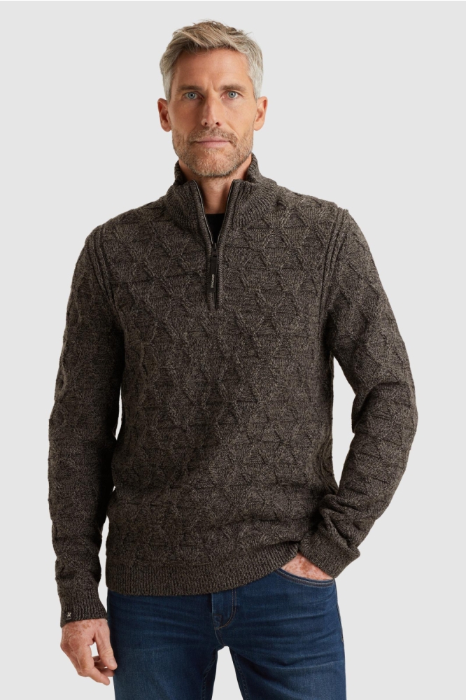 PME legend grijze heren trui | Model vooraanzicht