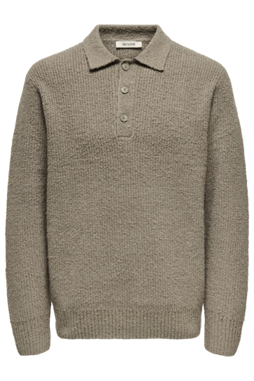 Only & Sons ONSDALE RLX LS POLO KNIT NOOS 22033324 Walnut