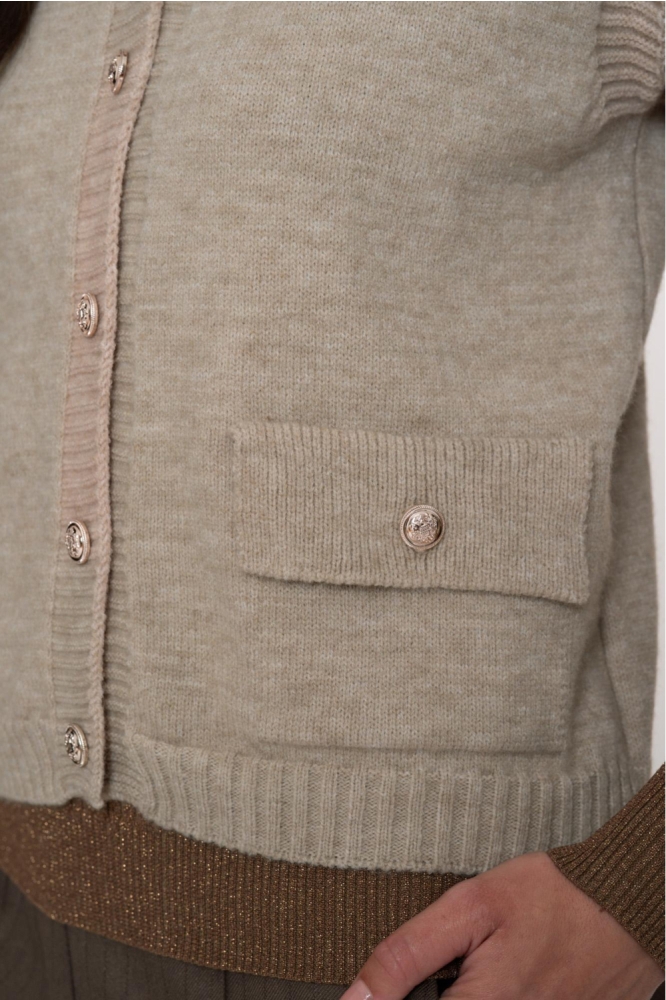 Geisha beige dames gilet | Close up