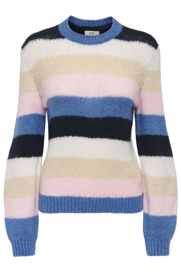 Jacqueline de Yong JDYDINEA L/S O-NECK STRIPE PULLOVER 15271274 EBB AND FLOW/TOTAL ECLIPSE/CD/ TAPIOCA/CHALK