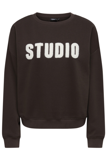 Only Trui ONLSWEAT LIFE L/S CREW O.SIZE STATE 15254183 COFFEE BEAN/STUDIO-T