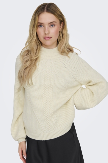 Only Trui ONLKATIA LS DETAIL HIGHNECK KNT 15324678 WHITECAP GRAY/MELANGE
