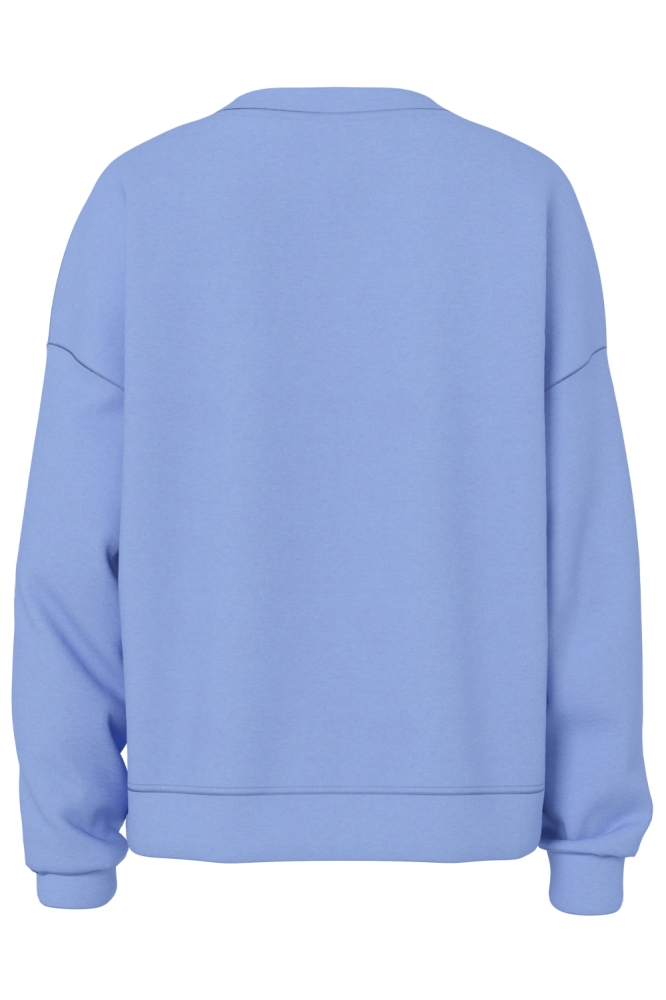 Pieces blauwe dames sweater | Achteraanzicht