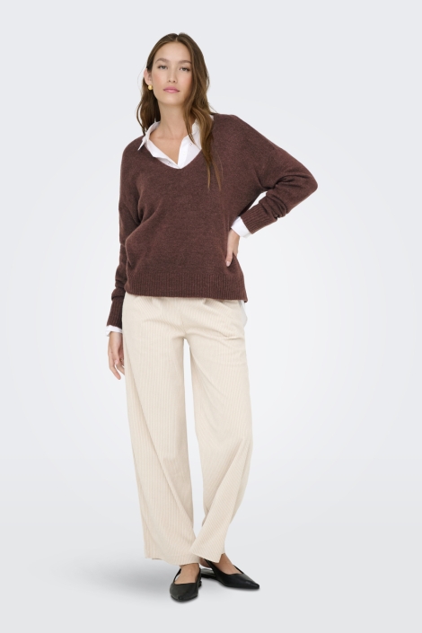 Jacqueline de Yong bruine dames trui | Model