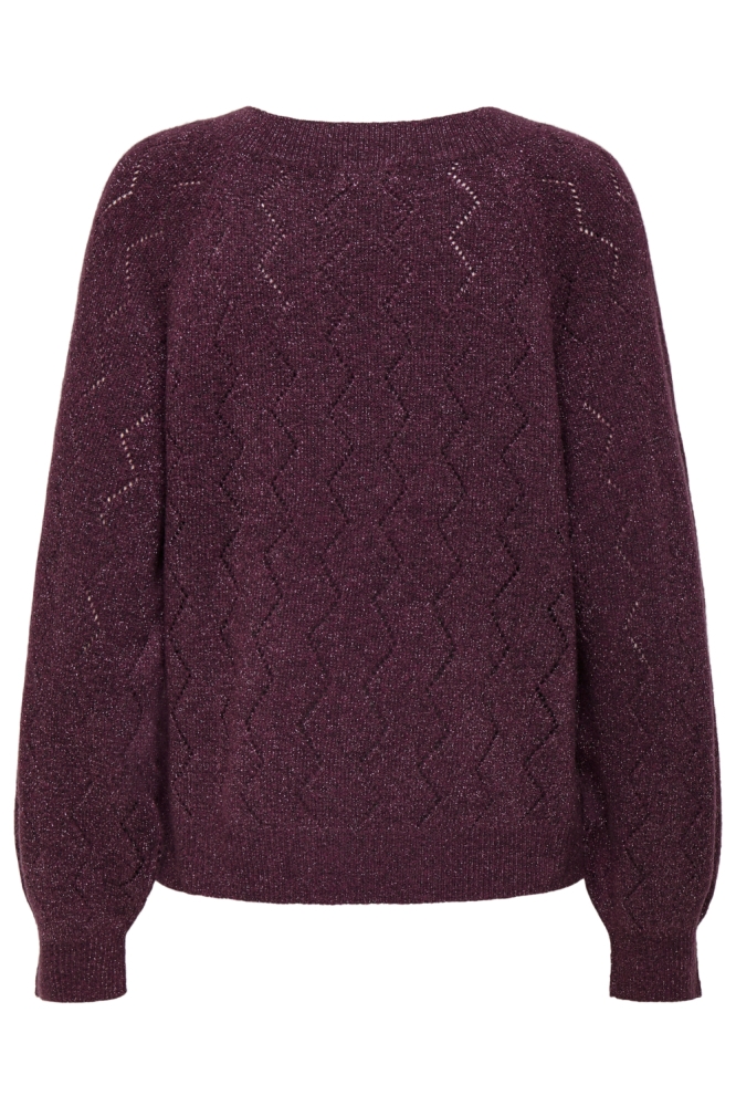 Jacqueline de Yong bordeaux dames trui | Achteraanzicht