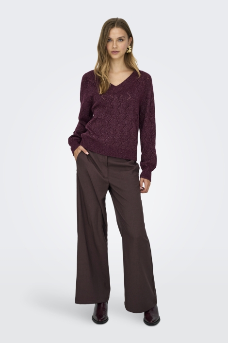 Jacqueline de Yong bordeaux dames trui | Model