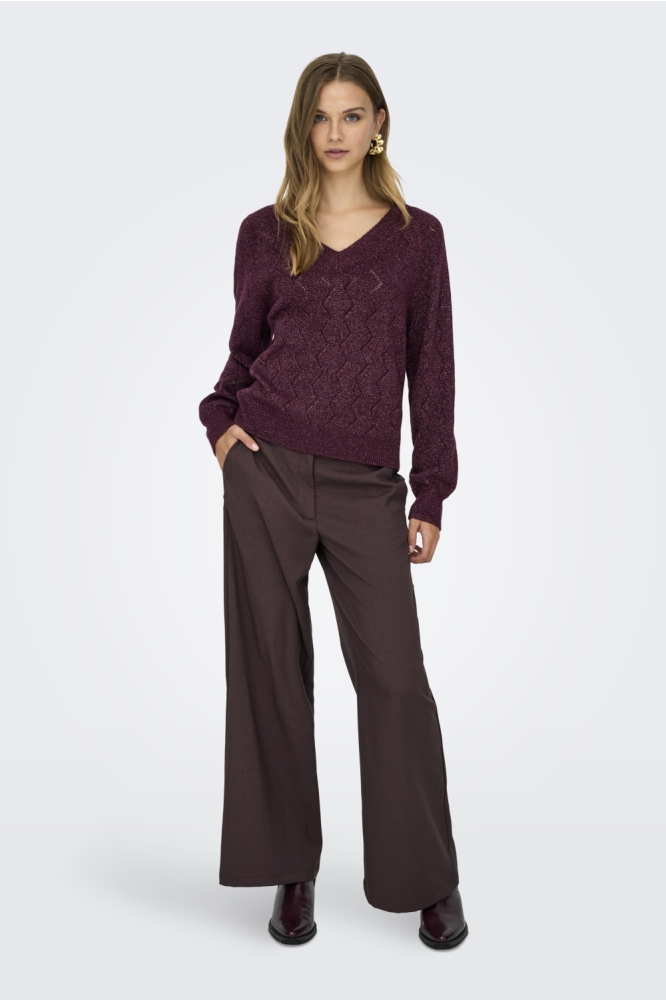 Jacqueline de Yong bordeaux dames trui | Model