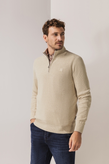 State of Art Trui TRUI MET HALVE RITS EN RUBBEREN BADGE 13125900 1400