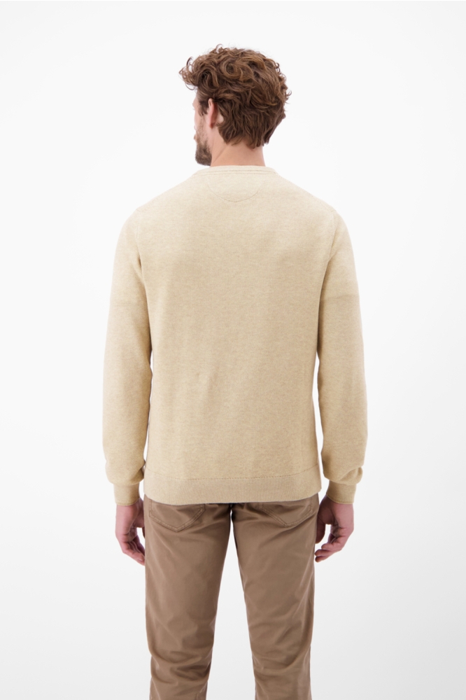 Lerros beige heren trui | Model achteraanzicht