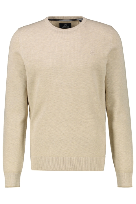 Lerros beige heren trui | Vooraanzicht