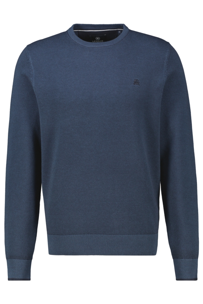 Lerros blauwe heren trui | Vooraanzicht