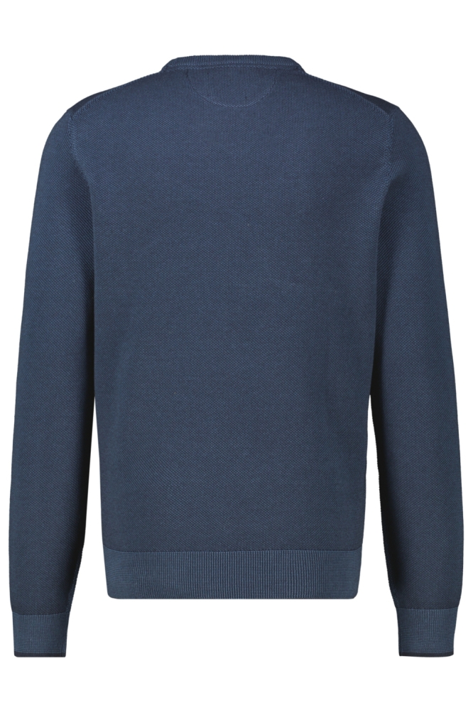 Lerros blauwe heren trui | Achteraanzicht
