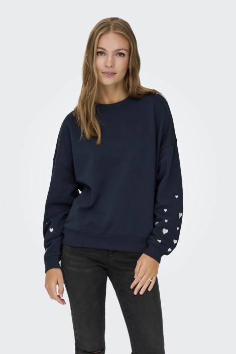 Jacqueline de Yong blauwe dames sweater | Model vooraanzicht