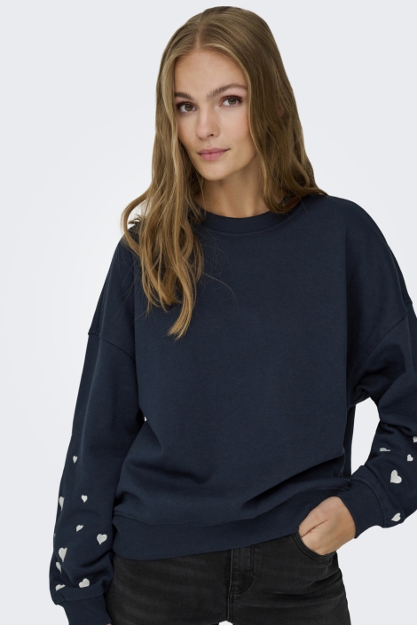 Jacqueline de Yong blauwe dames sweater | Model vooraanzicht