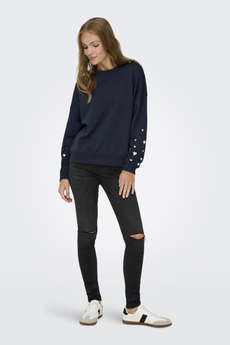 Jacqueline de Yong blauwe dames sweater | Model