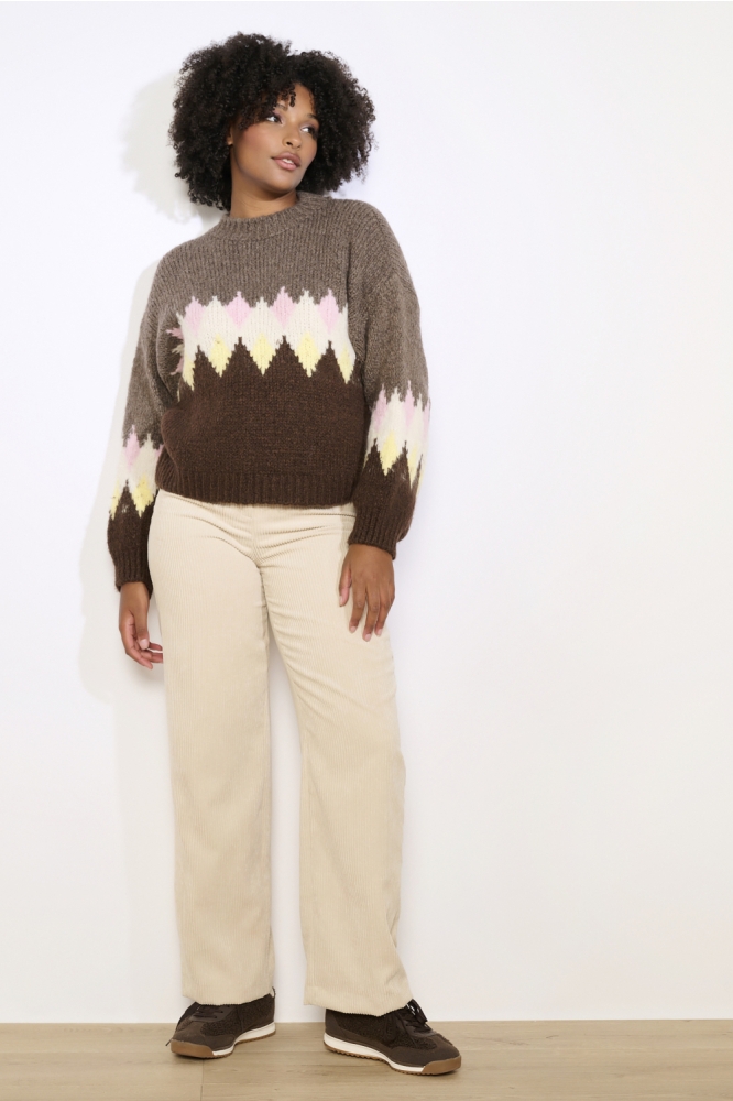 LolaLiza bruine dames trui | Model