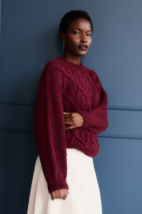 LolaLiza bordeaux dames trui | Model zijaanzicht