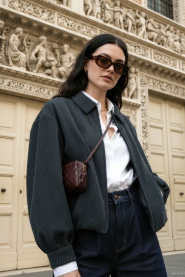 Hypedrop Jas HDTHALIA BOXY BOMBER JACKET 32000320 IRON GATE