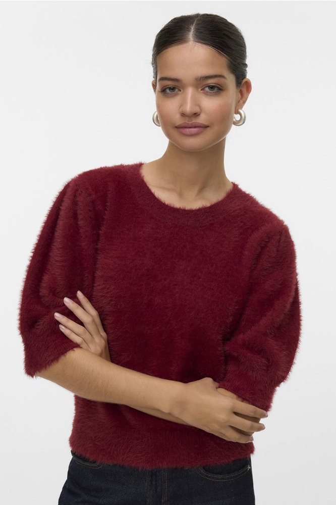 Vero Moda bordeaux dames trui | Model vooraanzicht