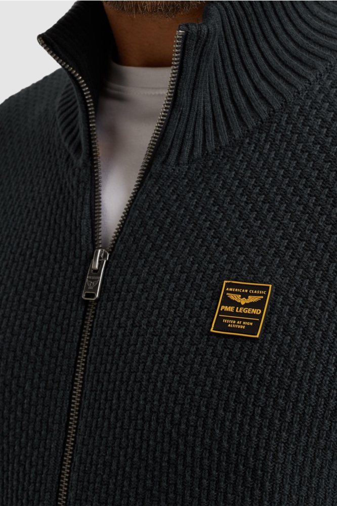 PME legend blauwe heren vest | Close up