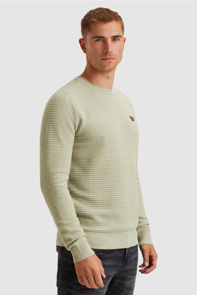 PME legend groene heren trui | Model zijaanzicht