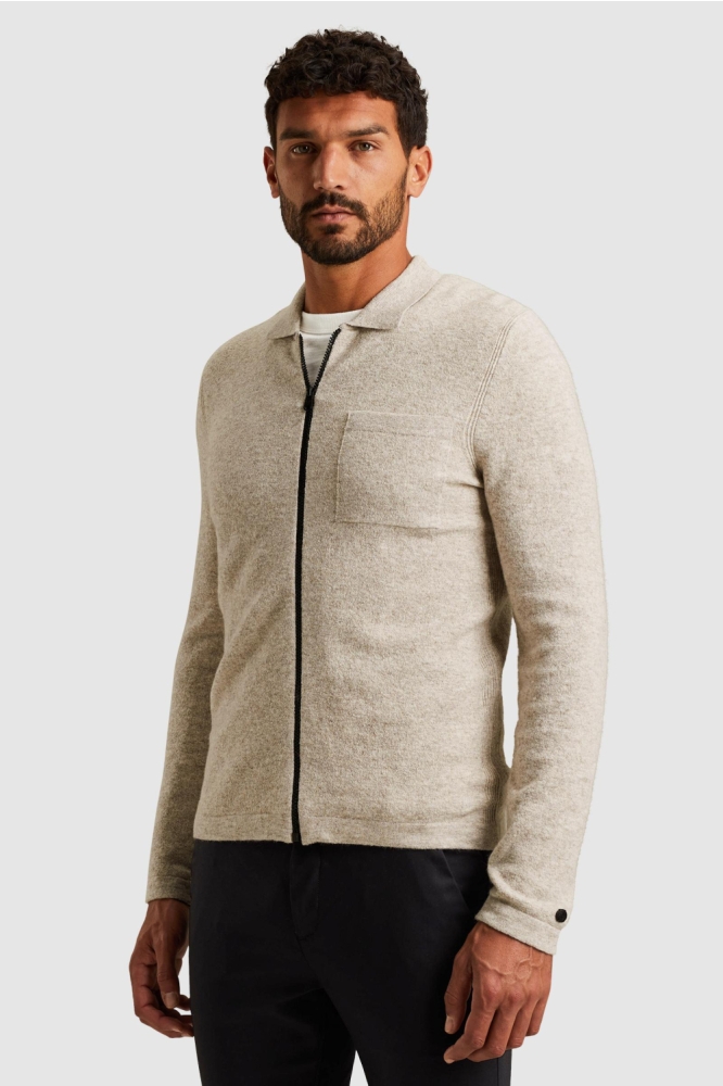 Cast Iron beige heren vest | Model vooraanzicht