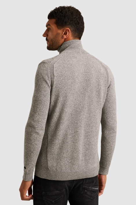 Cast Iron blauwe heren trui | Model achteraanzicht