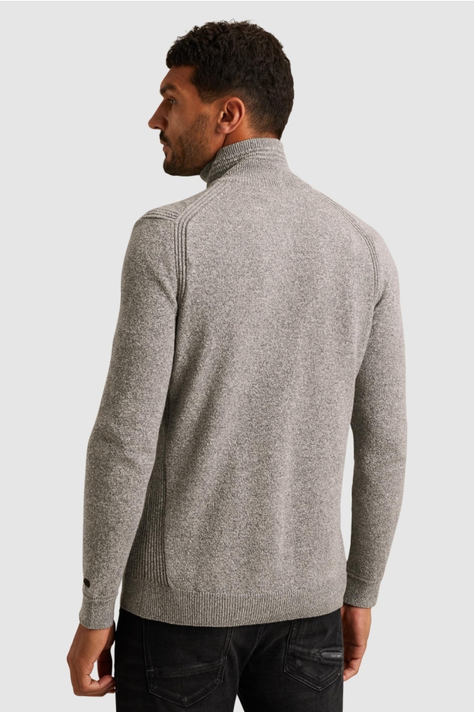 Cast Iron blauwe heren trui | Model achteraanzicht